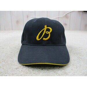 Breitling Watch Hat Cap Adult One Size Mens Blue 1884 Script Leather Strap Back